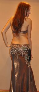 Abito CS076 oro rame lycra fashion e tulle - Mille e un sogno